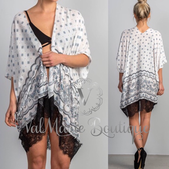 ValMarie Other - LAST 1! Lightweight Lace trim Kimono